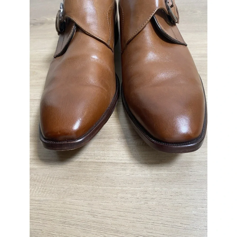 Johnston & Murphy McClain Monk‎ Strap Dress Shoes Brown Men's Size 12